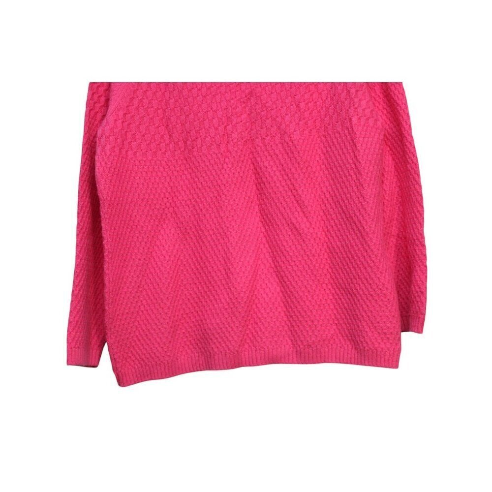 Talbots Sweater Size XL Lambs Wool Textured Knit Pink Valentines Day Preppy Soft - Picture 11 of 12